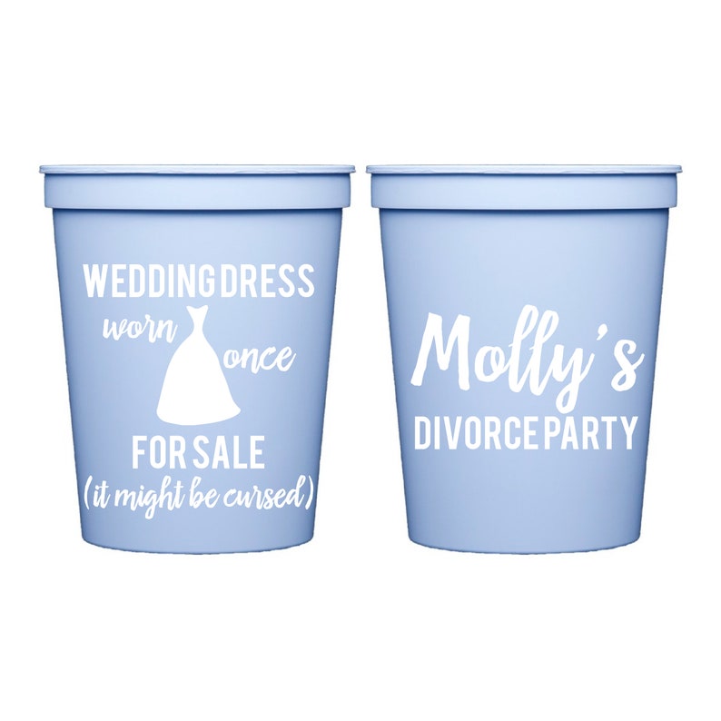 Divorce Stadium Cups Divorce Party Favor Wedding Dress For Sale Divorce Party Cups Personalized Stadium Plastic Cups Divorce Party