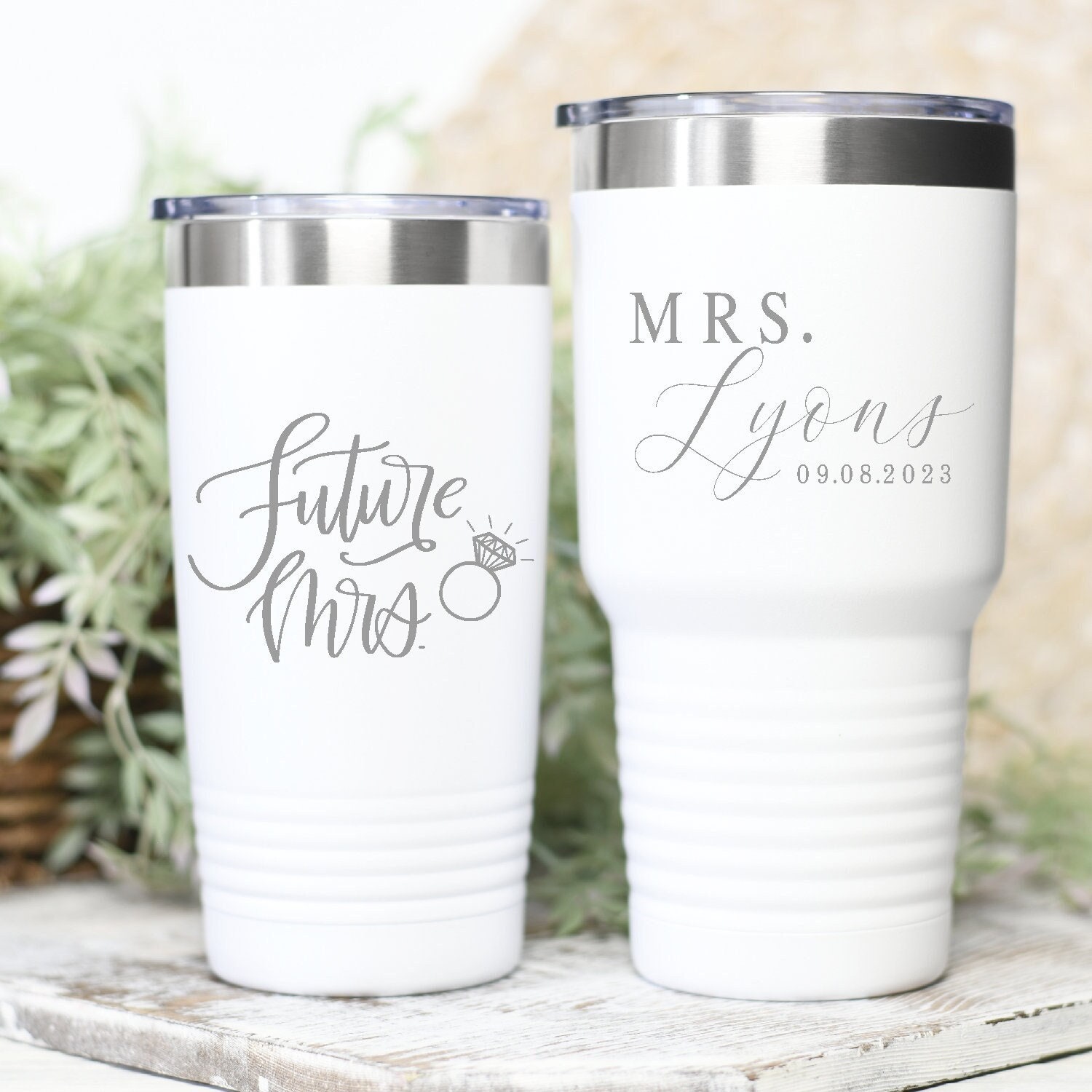 Bachelorette Gifts For Bride Bridal Shower Gift For Bride 20oz White Skinny  Wine Tumbler Bride To Be Gifts For Her Wedding Day Engagment Gifts For