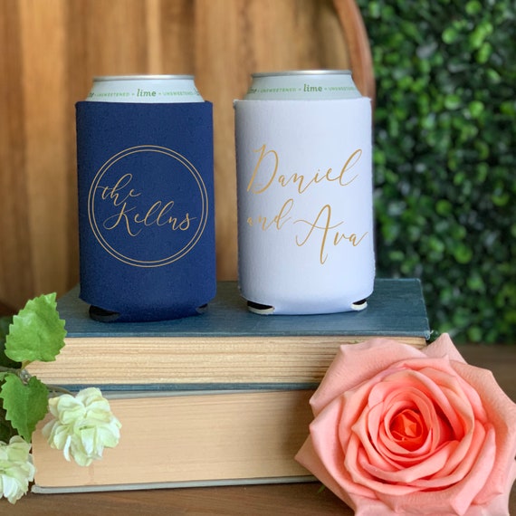 Personalized Wedding Beer Can Holder Wedding Favor Foam - Etsy