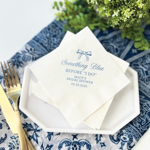 Something Blue Before &quot;I Do&quot; Personalized Bridal Shower Napkins, Bridal Shower, Custom Napkins, Something Blue, Future Mrs, Bride to be