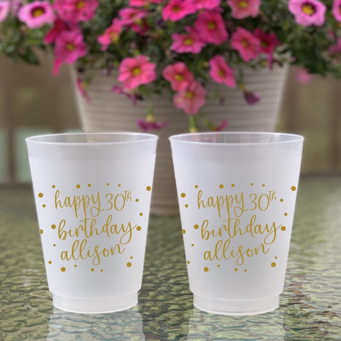 Happy Birthday Party Cups Personalized Birthday Shatterproof Etsy