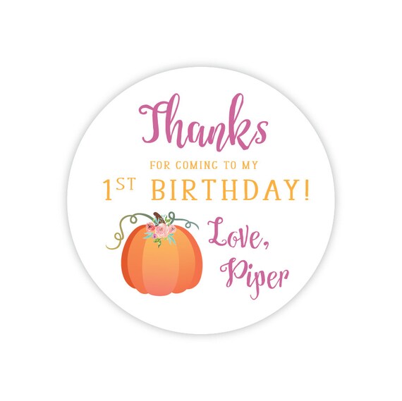 personalized little pumpkin party stickers pumpkin