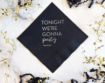 Party Napkins: New Year's Eve Design - Foil Printed, Recyclable