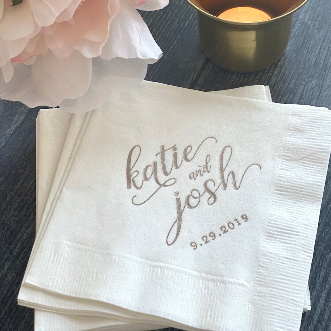 Custom First Name Wedding Napkins Rehearsal Dinner Engagement Party