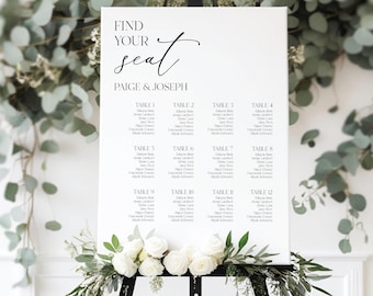 Modern Wedding Seating Chart Template – Editable Table Plan (Digital Download)