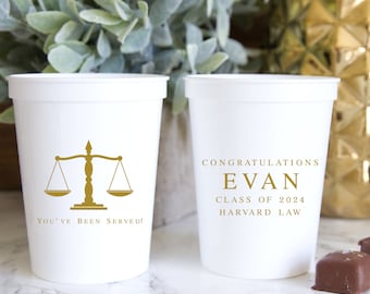 You've Been Served - Congrats Law School Grad - Graduation Stadium Plastic Cups - Graduation Favor Stadium Cups - Class of 2020