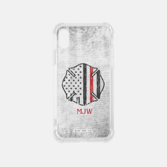 Thin Red Line Monogram Personalized Phone Case - Custom Monogram for iPhone 11 Pro, 11 Pro Max, XS Max XR X 10S 10R 10 8 Plus, Galaxy Il_570xn