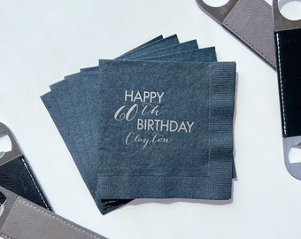 Custom Birthday Napkins, 50th Birthday Napkins, 50th Birthday Party, Happy 50th, Milestone Birthday, 60th Birthday, 40th Birthday