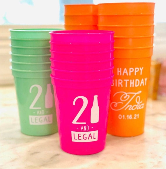 Personalized Birthday Party Plastic Party Mood Cups