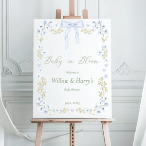 Baby in Bloom Personalized Baby Shower Acrylic Sign, Acrylic Baby Shower Sign, Baby Shower Welcome Sign, Welcome Sign, Baby Shower Decor