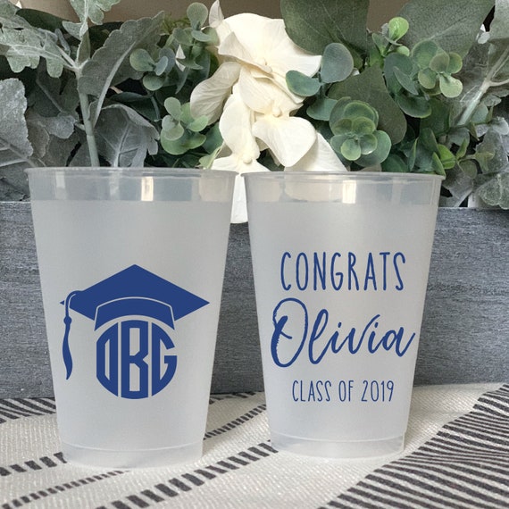Graduation Monogram Cup Personalized Graduation Plastic Party