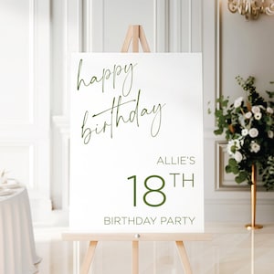 Modern Personalized Happy Birthday Acrylic Sign, Acrylic Birthday Sign, Birthday Party, Party Welcome Sign, Happy Birthday Sign