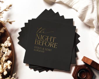 Personalized Wedding Napkins: Foil Pressed, Custom Cocktail Size