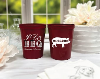 Personalized Bridal Shower Cups: I Do BBQ Stadium Plastic, 16oz or 22oz