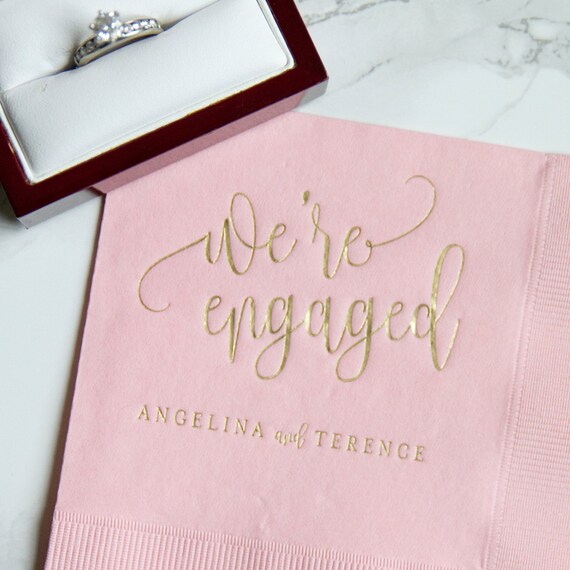 Personalized Wedding Napkins Rehearsal Dinner Custom Wedding Napkins Engagement Party S/'more Love