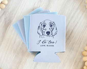 Personalized Dog Can Holder, Wedding Favor (Collapsible, Neoprene)