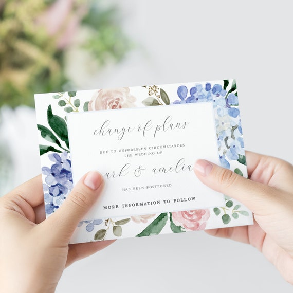 INSTANT DOWNLOAD Postponed - Change the Date Card | Change the Date Card | Change Our Date | Wedding Date Change | Edit Now Il_570xn