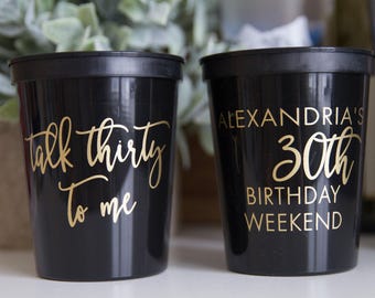 Stadium Cups: Custom 30th Birthday Party Favors (16oz or 22oz)