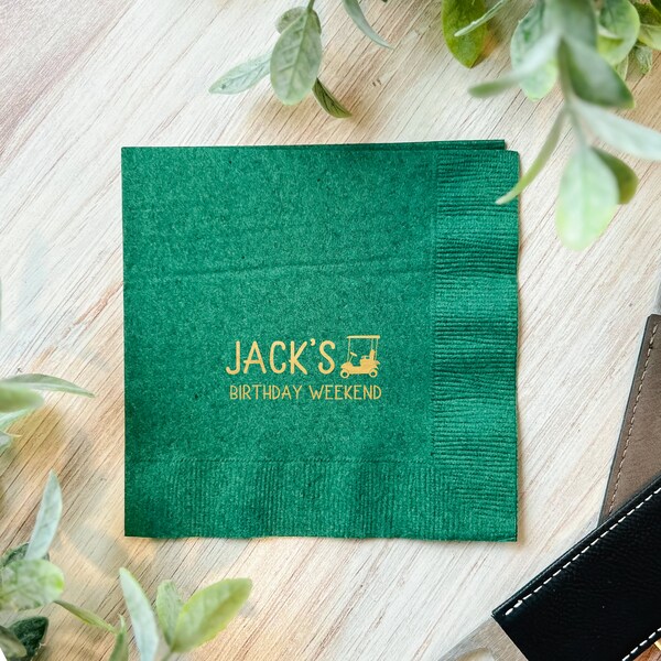 Custom Golf Themed Napkins Etsy