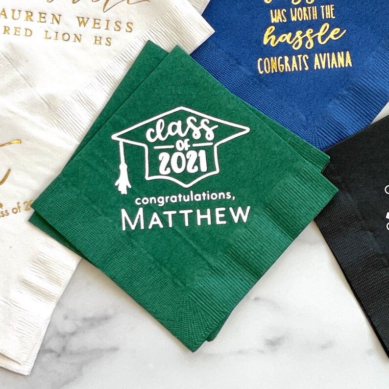 Personalized Graduation Napkins High School Grad College Etsy
