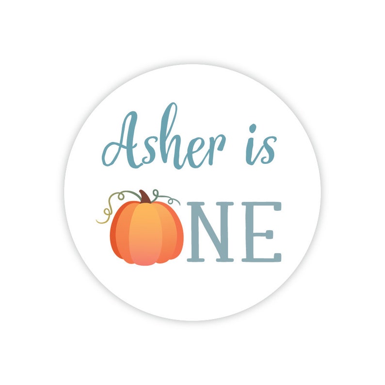 personalized little pumpkin party stickers pumpkin