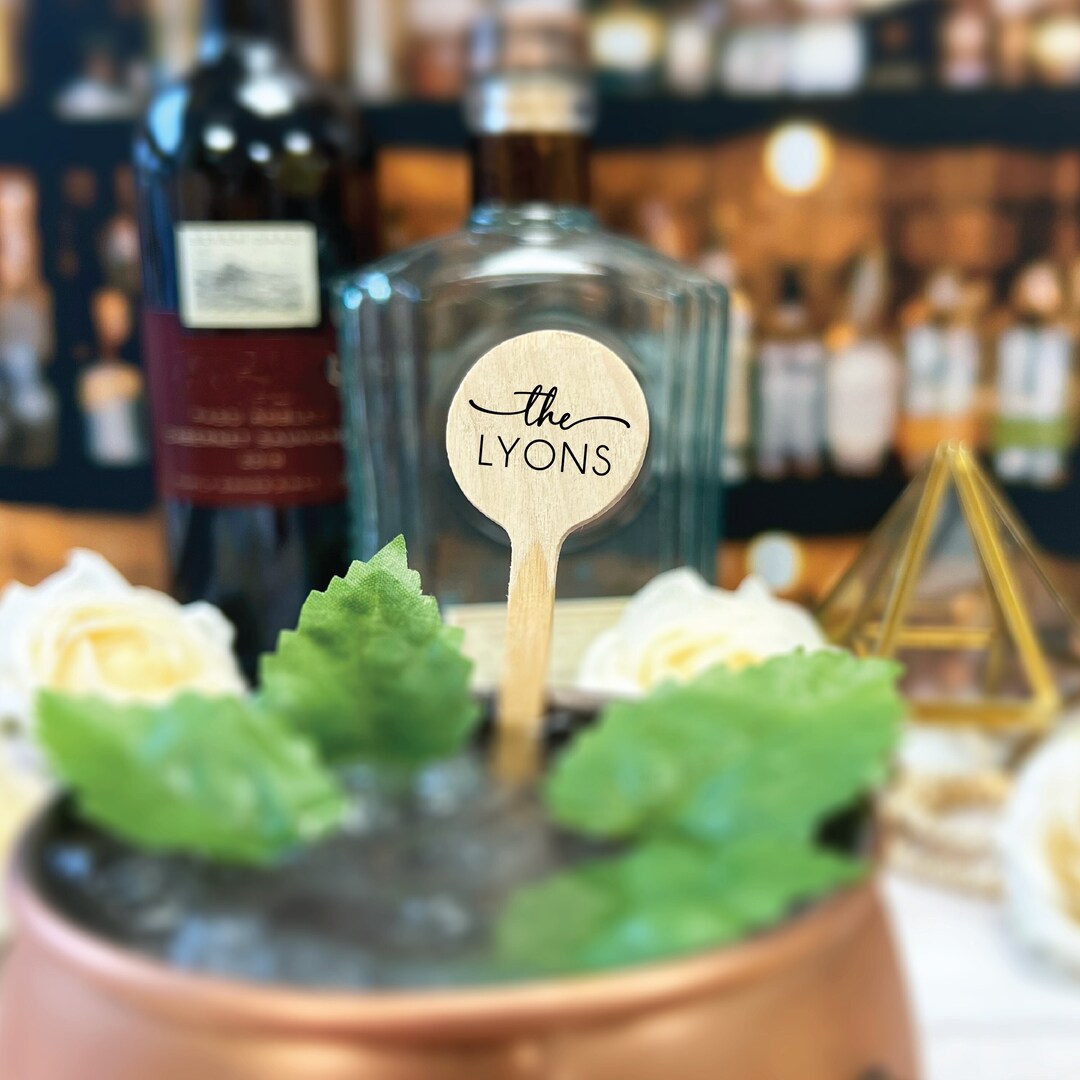 Custom Wedding Drink Stir Sticks - Beverage Bar Stick, Wood Drink Stirs ...