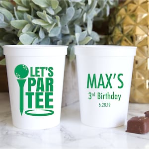 Let's Par-Tee Birthday Party Stadium Plastic Cups - Birthday Stadium Cups - Golf Party - Party Favor - Golf Favor, 1st Birthday,Golf Par-Tee