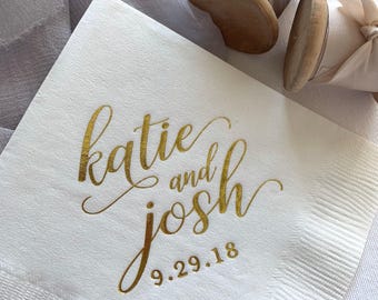 Custom First Name Wedding Napkins | Rehearsal Dinner | Engagement Party | Custom Bar Napkins | Custom Wedding Napkins
