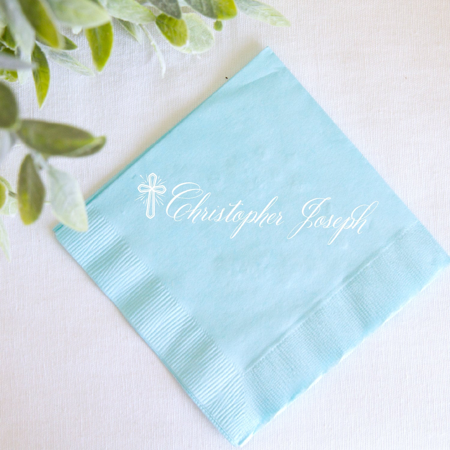 God Bless Personalized Christening Napkins Baptism Napkins Etsy