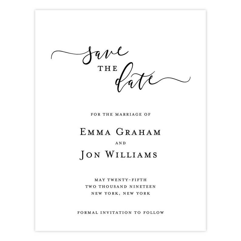 The Emma Wedding Collection Printed Save the Date Cards