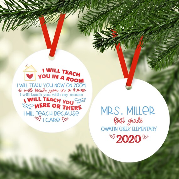 I Will Teach You In a Room - Teacher Personalized Christmas Ornament, 2020 Personalized Ornament, Custom Christmas Ornament Il_570xn