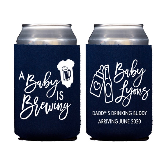 A Baby Is Brewing Can Cooler Party Favor Babies And Brews Baby