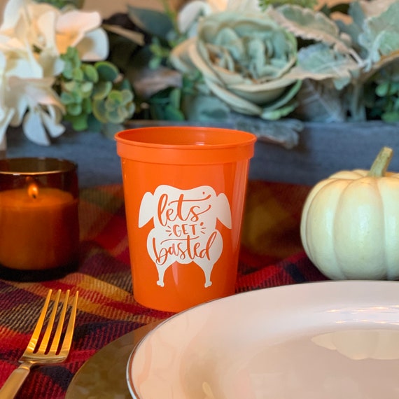 Let's Get Basted - Thanksgiving Frosted Shatterproof Cups or Napkins - Ready To Ship Il_570xn