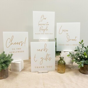 Simplistic Script Wedding Sign Bundle - 8x10, Wedding Signs, Sign Bundle, Acrylic Signs, Wedding Decor, Acrylic Set, Sign Set, Wedding Decor