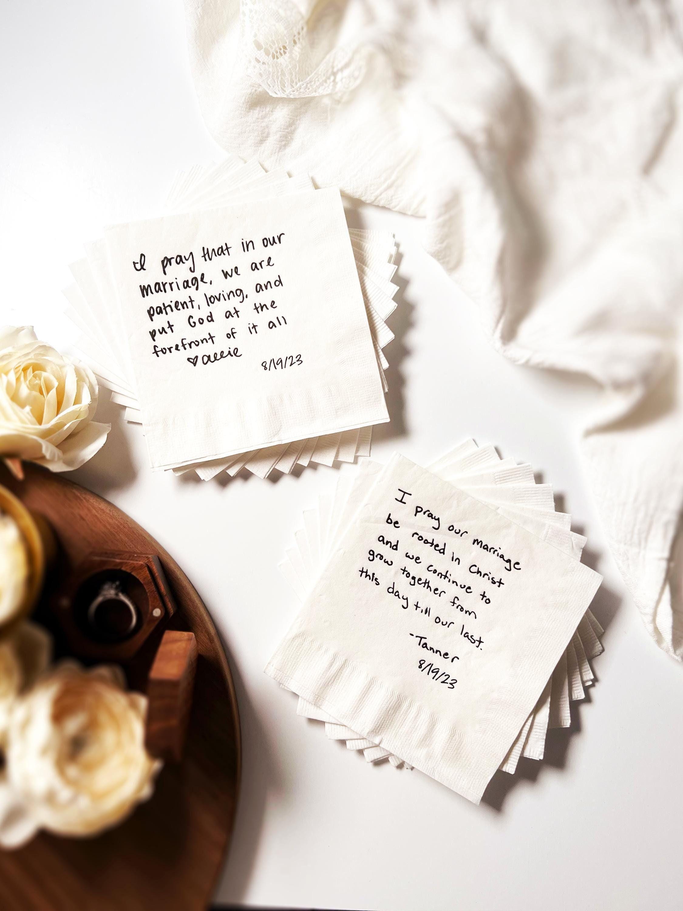 Custom Handwritten Wedding Napkins, Foil Pressed Napkins, Wedding Napkins, Custom Napkins, Handwritten Note, Rehearsal Dinner