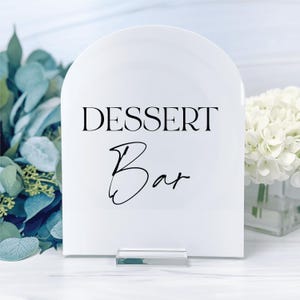 Dessert Bar Acrylic Sign – Wedding Sweets Table Sign, Freestanding Acrylic Dessert Station Display, Elegant Reception Party Decor