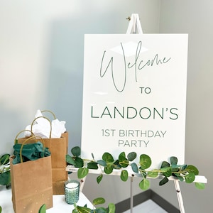 Kid&#39;s Birthday Party Welcome Acrylic Sign, Acrylic Birthday Sign, Birthday Party, Party Welcome Sign, Happy Birthday Sign, 1st Birthday