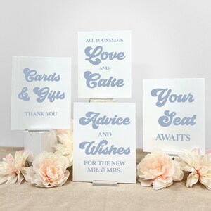 Retro Wedding Sign Bundle - 8x10, Wedding Signs, Sign Bundle, Acrylic Signs, Wedding Decor, Acrylic Set, Sign Set, Wedding Decor