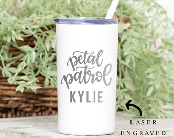 Petal Patrol - Flower Girl Sippy Cup, Flower Girl Gift, Will You By Flower Girl Cup, Flower Girl Cup, Laser Engraved