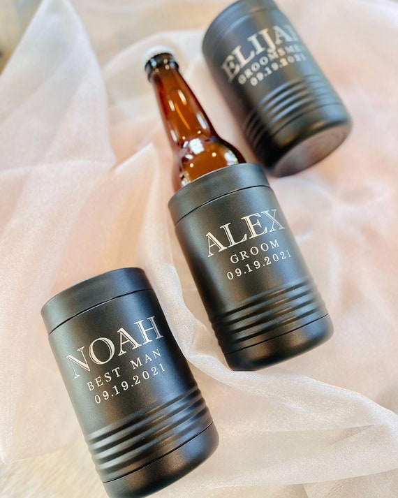 Groomsmen Customized Metal Can Cooler Engraved Metal Can 