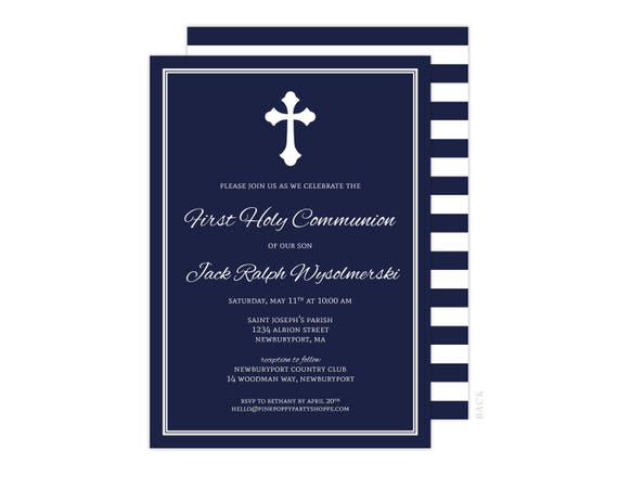 Religious Invitation (First Communion Invitation, Baptism Invitation, Christening Invitation, Religious Boys) Il_570xn