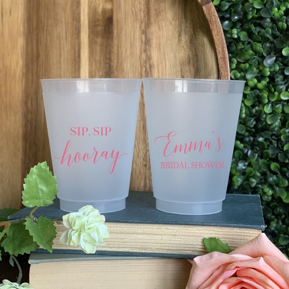 Sip Sip Hooray Shatterproof Party Cups - Wine Cups - Bridal Shower Cocktails - Frosted Cup Il_570xn