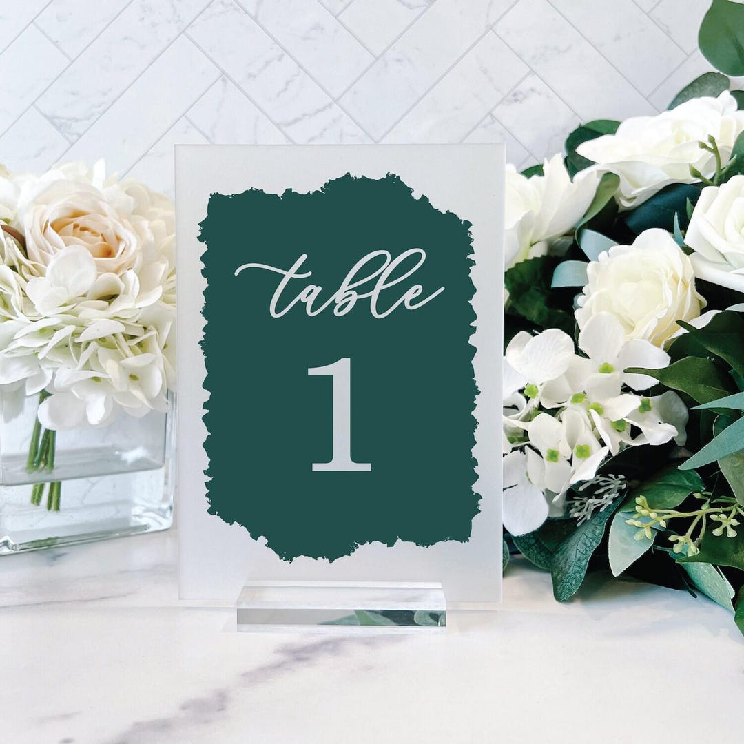 Colored Acrylic Table Numbers: Custom Wedding Reception Signs - Etsy