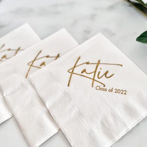 Custom Graduation Napkins - Foil Printed, Soft and Stylish