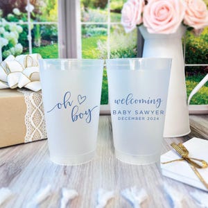 Oh Boy Personalized Baby Shower Shatterproof Cups - Baby Shower Cups, Custom Cups, Baby Shower, Oh Baby, Hello Baby, Oh Boy, Boy Baby Shower