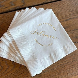 Future Mrs Personalized Bridal Shower Napkins - Bridal Shower - Rehearsal Dinner - Engagement Party Napkins