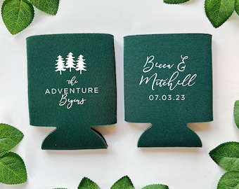 Beer Can Holder: Custom Mountain Wedding Favor (Foam, Collapsible)