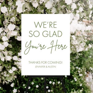 We&#39;re So Glad You&#39;re Here Wedding Ceremony Sign, Wedding Acrylic Sign, Wedding Sign, Acrylic Welcome Sign, Wedding Sign, Modern Sign