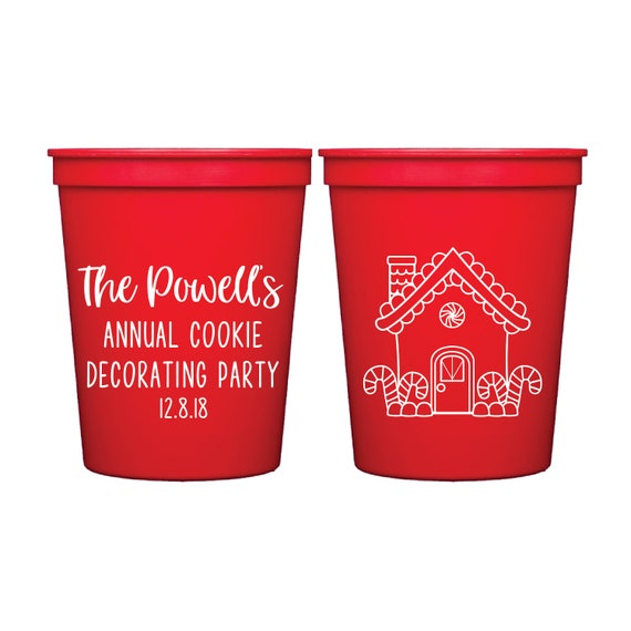 Cookie Decorating Party Cup, Personalized Christmas Stadium Cup, Holiday Cocktails, Christmas Cup, Hostess Gift, Family Christmas Party Il_570xn