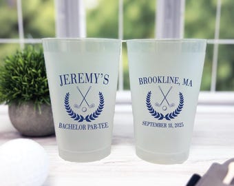 Golf Bachelor Party Cups - Custom Frosted Shatterproof Drinkware
